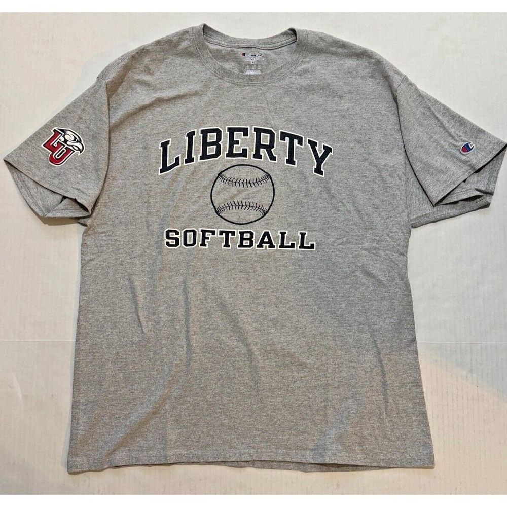 Champion - Gray Liberty University Flames Icon Softball Powerblend T-Shirt XL